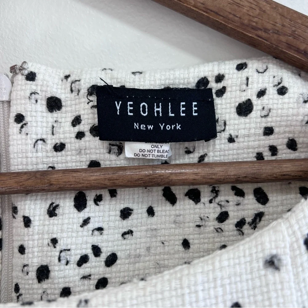Yeohlee Floral print Sheath Midi Dress Cap Sleeves, Boat Neck, Black & White, 8 - Picture 3 of 13